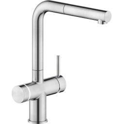 Baterie de bucatarie Nobili Sorgente Frizza LV0K117/EFRIX, apa filtrata, apa carbogazoasa, conectivitate WiFi, Inox periat