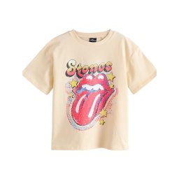 Next Tricou 'Rolling Stones' crem / albastru regal / roșu / alb
