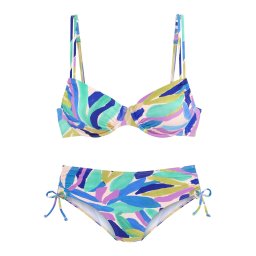 s.Oliver Costum de baie două piese albastru / galben / verde / lila