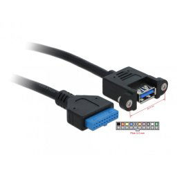 Cablu USB 3.0 pin header la 1 x USB 3.0-A M-M 0.5m, Delock 83118