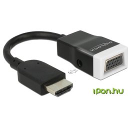 DELOCK HDMI VGA/D-Sub + Jack Convertor Negru 15cm 65587