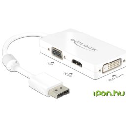 DELOCK DisplayPort VGA/D-Sub + HDMI + DVI-D Convertor Alb 16cm 62655