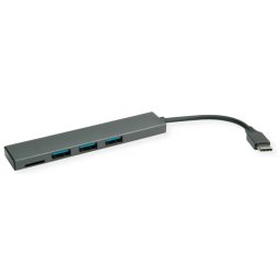 ROLINE USB 3.2 Gen 1 Hub 3 Ports Type C connection cable with Card Reader