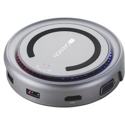 CANYON Cablu fără încărcător și USB-C multiport hub DS-7 gri