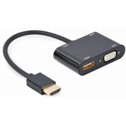 GEMBIRD HDMI VGA/D-Sub + HDMI Convertor Negru 15cm A-HDMIM-HDMIFVGAF-01