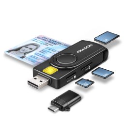 AXAGON CRE-SMP2A 4-slot Smart card PocketReader cititor negru