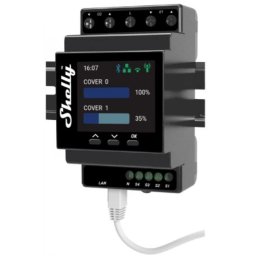 SHELLY Pro 4 Dual Cover / Shutter PM motor obturator Control servire WiFi + Ethernet + Bluetooth releu inteligent negru