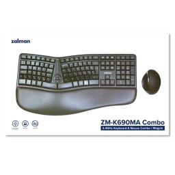 ZALMAN ZM-K690M ergonomice tastatură + mouse USB-A maghiar