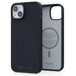 NJORD Suede Magsafe toc Apple iPhone 15 Plus negru