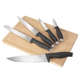 BERLINGER HAUS BH/2961 set cuțite bambus cu o placă de tăiat 6 cu părţi antracit