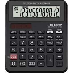 SHARP EL-CC12D solar de birou calculator negru