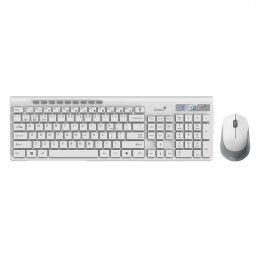 GENIUS SlimStar 8230 cablu fără tastatură și mouse US engleză alb