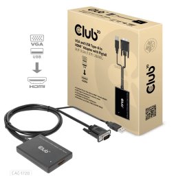 CLUB3D VGA/D-Sub HDMI Convertor Negru 60cm CAC-1720