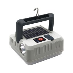 Lampă solară LED 1W 5,5V 8000K IPX4 1200mAh cu powerbank gri