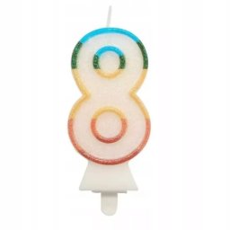 Lumânare colorată cu număr 8.5 cm - 8