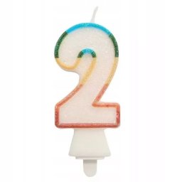 Lumânare colorată cu număr 8.5 cm - 2