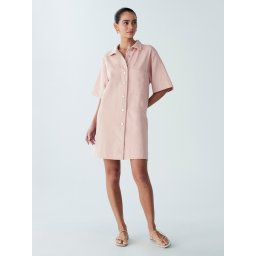 St MRLO Rochie tip bluză 'LEE DENIM SHIRT DRESS' roz