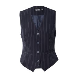 PIECES Vestă de costum 'PCBOZZY' albastru noapte / alb