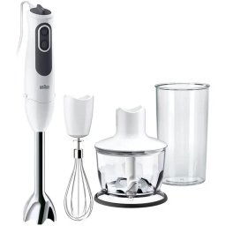 Mixer vertical Braun MQ3135WH SAUCE, 750 W, Pahar gradat 0.6 l, Tocator 0.5 l, Tel, 11 trepte viteza, Alb/Gri