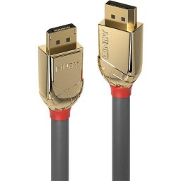 Cablu video LINDY Gold, DisplayPort Male - DisplayPort Male, v1.2, 10m, gri-auriu