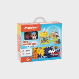 Set de construit cu blocuri, Marioinex Mini Waffle, Orasul: Casa, 148 piese