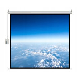 Ecran electric, 4:3, 244x183cm , cu telecomanda, Alb Mat