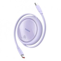 Cablu USB Baseus Free2Pull Mini USB-C la USB-C de 60 W, 1 m (violet)