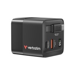 Incarcator retea Verbatim 32217, 2 x USB-C, 1 x USB-A, 20V, 3.25A, 65W, Black