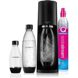 Aparat de preparare sifon SodaStream Soda Maker Terra Megapack QC inclusiv 3 sticle, Negru