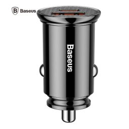INCARCATOR auto Baseus, Dual Port USB si Type-C, 30W, Negru