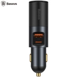 Incarcator auto, Baseus, USB C, 120 W, Gri inchis