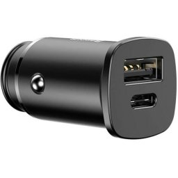Incarcator auto 1xUSB / 1xUSB-C 30W Baseus square CCALL-AS01 black