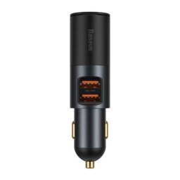 Incarcator auto Baseus Share Together, 2xUSB, cu port de expansiune pentru bricheta, 120W, Quick Charge, Negru