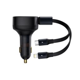 Incarcator auto 12V BASEUS, 30W, 3.4A, Enjoyment + cablu 2in1 (CGTX000001)