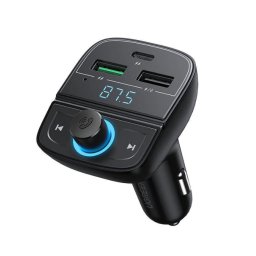 Modulator bluetooth auto FM, Ugreen 80910, 2x USB, Type-C, MicroSD, frecv FM: 87,5-108.0MHZ, MP3, WAV, FLAC, APE, WMA, Negru