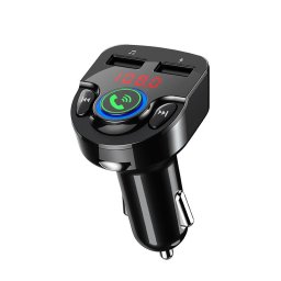Modulator Auto FM Spacer SPFM-01-QC, Bluetooth 5.0, 1xUSB QC3.0 &amp, 1xUSB max. 5V/3.1A, 12V-24V, max. 10-15m, mic max. 0-2m, format MP3, WMA, 206 canale 87.5-108Mhz, USB disk, microSD, Negru
