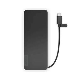 Docking station, Lenovo, USB-C Slim Travel, 65W, adaptor AC, Negru