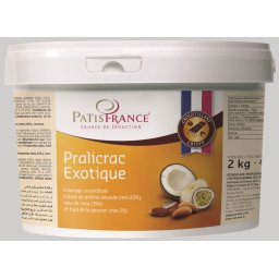Umplutura Crema de Migdale, Cocos si Fructul Pasiunii, Pralicrac Exotique, PatisFrance, 2 Kg