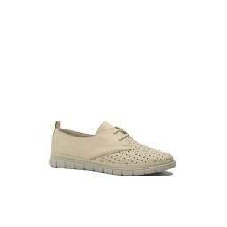Pantofi casual Anna Viotti, bej, din piele naturală cu model perforat GOR1410-38 EU