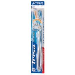 Periute de dinti clasice Periuta de dinti Trisa Pro Interdental Promo Medium 664332, cu capac protectie cadou, Albastru
