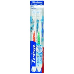Periute de dinti clasice Periuta de dinti Trisa Pearl White Duo Medium, Cod 627739