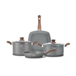 Set vase marmorate,antiaderente,din aluminiu turnat sub presiune Zass Gourmet ZG-ACS 05