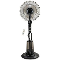 Ventilator Ventilator cu telecomanda si pulverizare apa Zass ZMF 02 Black cu pulverizare super fina 320 ml/h, Putere 75W, 3,2L capacitate rezervor, 3 trepte