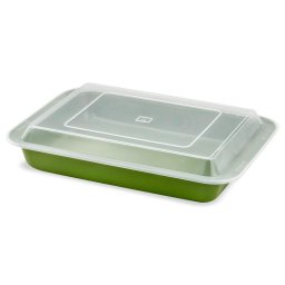 Tava de copt dreptunghiulara cu capac ZASS Gourmet, ZG-BW 05 culoare Verde