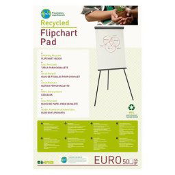 Hartie flipchart 100 x 70 cm velina reciclata 55 g/mp 50 coli/set
