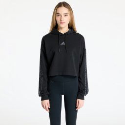 Hanorac adidas Essentials 3 Stripes Print French Terry Hoodie Black