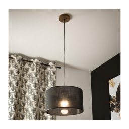 Lustră pe cablu Brilagi ANTHONY 1xE27/60W/230V stejar nuc/negru