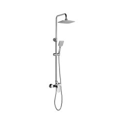 Aqualine - Set duș Factor cu baterie, crom lucios