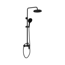 Set de duș cu baterie Aqualine FACTOR negru mat