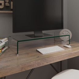 Stand TV/Suport monitor, sticla transparenta 70x30x13 cm GartenMobel Dekor